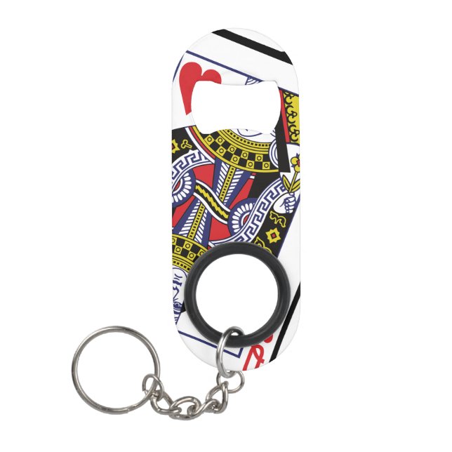 Ace & Queen of Hearts 21. Geburtstag Mini Flaschenöffner (Vorderseite)