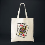 Ace & Queen of Hearts 21st Birthday  Tragetasche<br><div class="desc">Perfect design for a 21st Birthday idea also for a pontoon loving poker and casino gambling fan These fun Milestone birthday designs are perfect for a daughter or son girlfriend boyfriend or even for yourself.</div>