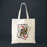 Ace & Queen of Hearts 21st Birthday  Tragetasche<br><div class="desc">Perfect design for a 21st Birthday idea also for a pontoon loving poker and casino gambling fan These fun Milestone birthday designs are perfect for a daughter or son girlfriend boyfriend or even for yourself.</div>