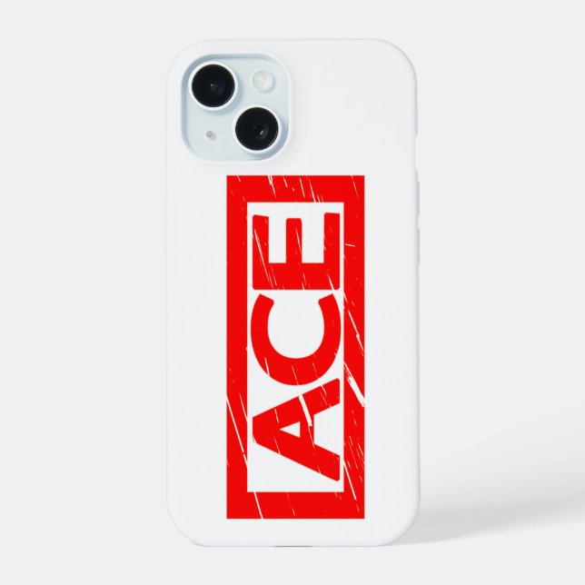 Ace-Stempel iPhone 15 Hülle (Rückseite)