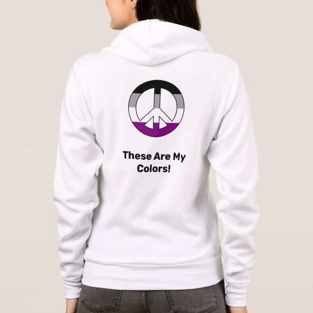 Ace-Stolz-Flag und Friedenszeichen mit einem benut Hoodie (Rückseite)