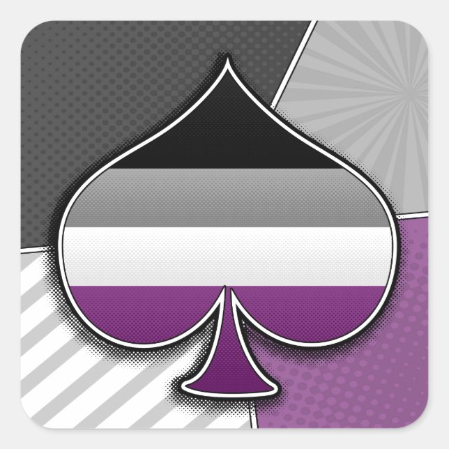 Ace-Symbol für den asexuellen Halbmond mit Flag Quadratischer Aufkleber (Vorderseite)