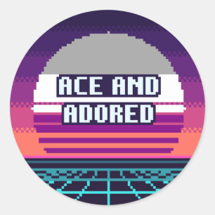 Ace und verehrte Pride-Pixel-Aufkleber Runder Aufkleber