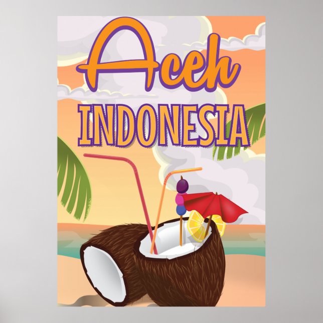 Aceh Indonesia Vintage Poster (Vorne)