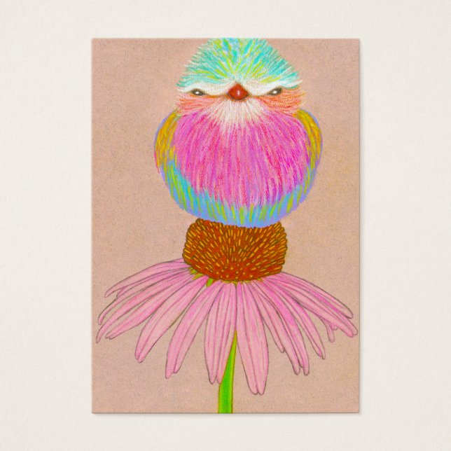 Aceo Art Card ~ Bird on Blume (Vorderseite)