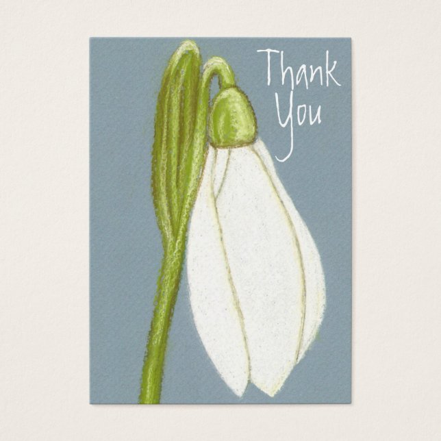 Aceo Art Card ~ Snowdrop Danke Karte (Vorderseite)