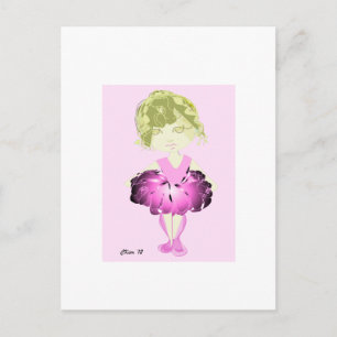 ACEO Print Niedlich Ballerina in Pink Tutu Postkarte