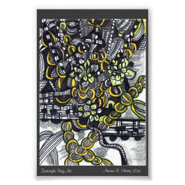 ACEO Ring Art in Tinte von Ariana R. Cherry Fotodruck (Vorne)