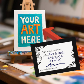 ACEO Template Elegant Professional Artist ATC Info Visitenkarte