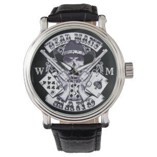 Aces and Aights Cowboy Skull Monogram Armbanduhr