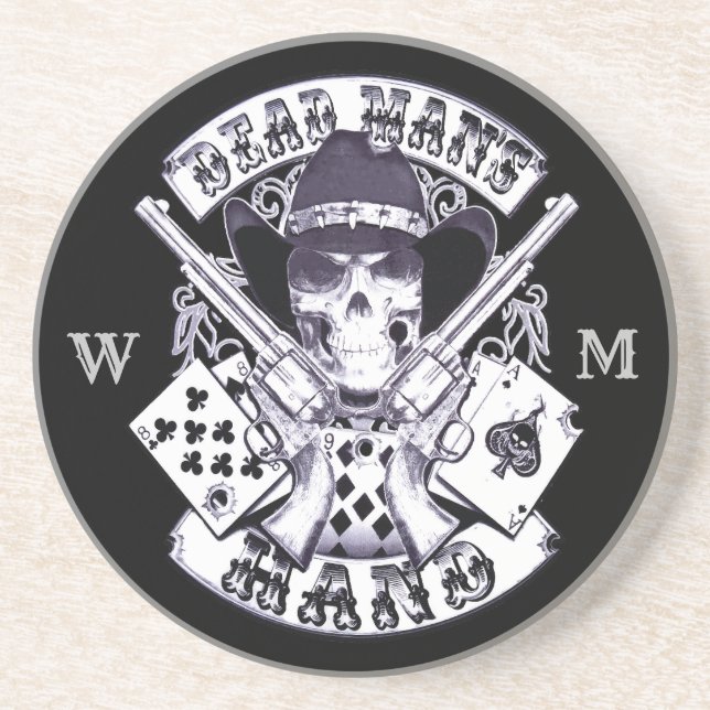 Aces and Aights Playing Cards Cowboy Monogramm Getränkeuntersetzer (Vorne)