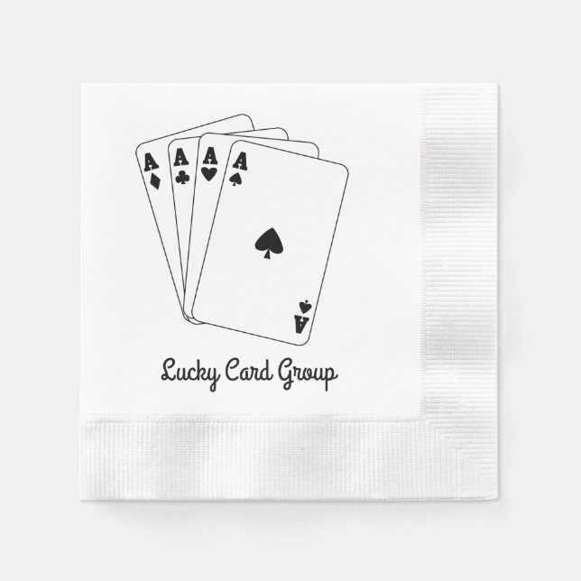 Aces Cards Individuelle Name Serviette (Vorderseite)