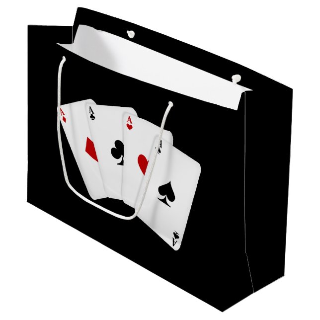 Aces große Geschenktasche Spielen Party Geschenktüte (Vorderseite Schrägansicht)