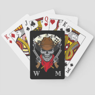 Aces n Aight Dead Man's Hand Cowboy Monogramm Spielkarten