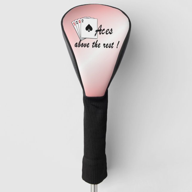 Aces oberhalb der Erholung Rot Golf Headcover (Vorderseite)
