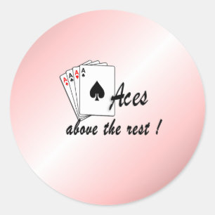 Aces oberhalb der Erholung Rot Runder Aufkleber