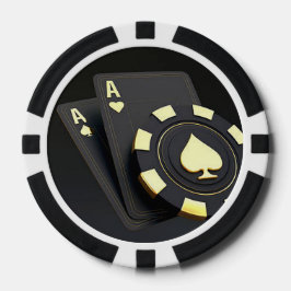 "Aces" schwarz Pokerchips