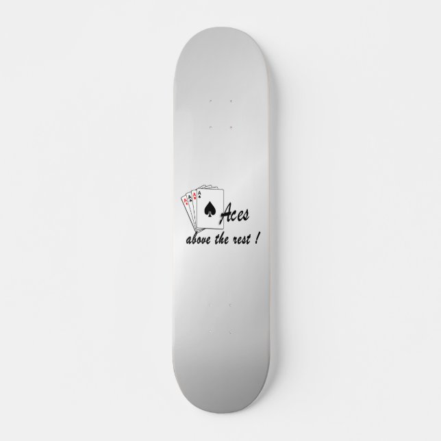 Aces über der Erholung Silber Rundkissen Skateboard (Vorne)