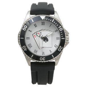 Aces w Black Roman Numerals Armbanduhr