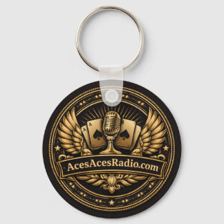 AcesAcesRadio Schwarz und Gold Schlüsselanhänger