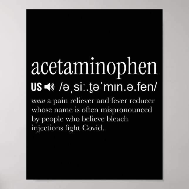 Acetaminophen Pronounce Funny  Poster (Vorne)