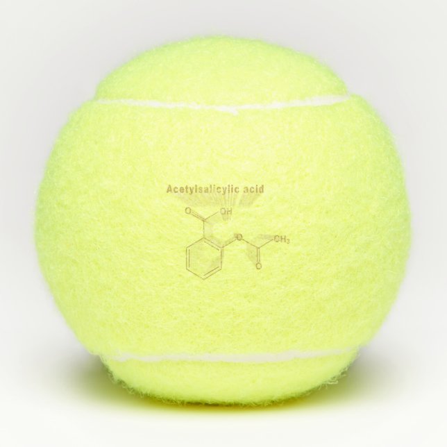 Acetylsalicylsäure, Aspirin, strukturchemisch Tennisbälle (Vorderseite)