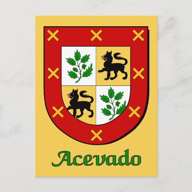 Acevado-Familienschild Postkarte (Vorderseite)