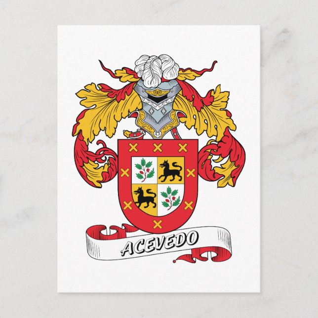 Acevedo Familienwappen Postkarte (Vorderseite)