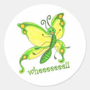 Ach! Ich bin ein Schmetterling! Runder Aufkleber
