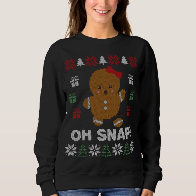 Ach, nein! Gingerbrot Cookie Ugly Sweaters Sweatshirt (Vorderseite)