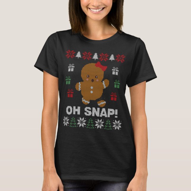 Ach, nein! Gingerbrot Cookie Ugly Sweaters T-Shirt (Vorderseite)