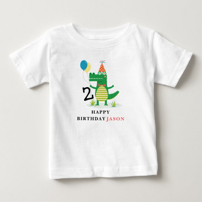 Ach, schläfst Niedlicher Alligator im Kindergeburt Baby T-shirt (Vorderseite)