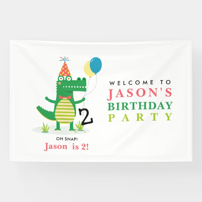 Ach, schläfst Niedlicher Alligator im Kindergeburt Banner (Horizontal)