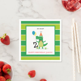 Ach, schläfst Niedlicher Alligator im Kindergeburt Serviette