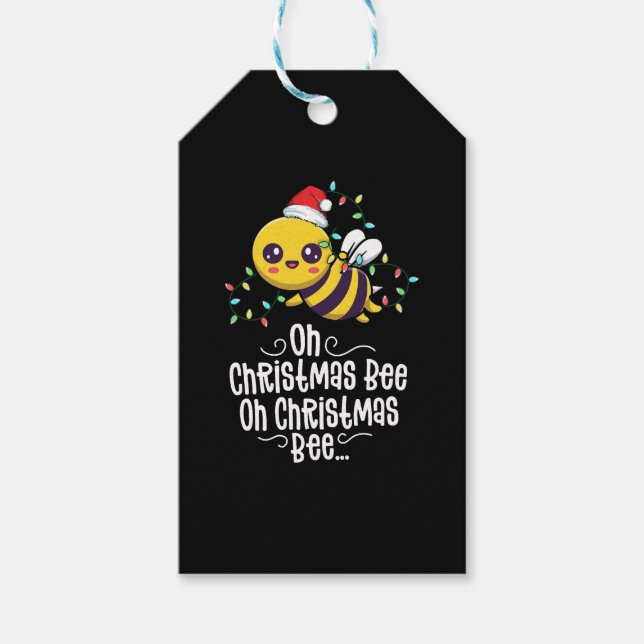 Ach Weihnachts-Bee-Weihnachtsfeiertage Kawaii-Mama Geschenkanhänger (Vorderseite)