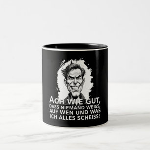 Ach wie gut, dass niemand weiß, worauf ich... zweifarbige tasse
