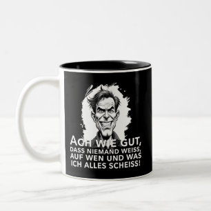 Ach wie gut, dass niemand weiß, worauf ich... zweifarbige tasse
