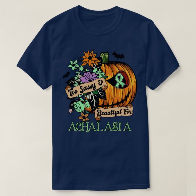 Achalasis Sensibilisierung Retro-halloween beängst T-Shirt (Design vorne)