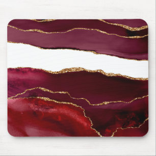 Achat Bordeaux und Gold Mousepad