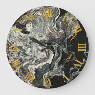 Achat-Flüssigkeits-Marmor Große Wanduhr