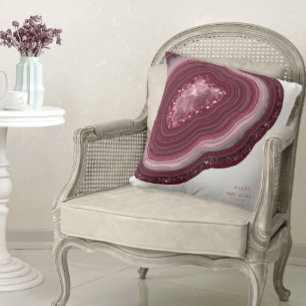 Achat Geode Glitter Hochzeit Burgunderrot ID647 Kissen