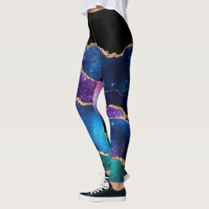 Achat-Murmel-Galaxie-Glanz-Muster Kosmisches Desig Leggings