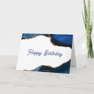 Achat Saphir mit Goldadern Geburtstag Karte