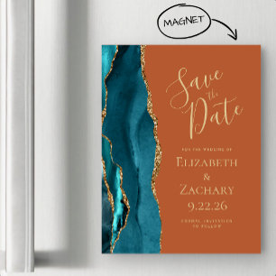 Achat Teal Gold Rost Magnetisch Termin merken Magnetkarte