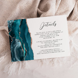 Achat Teal Roségold Moderne Schrift Hochzeitsdetai Begleitkarte