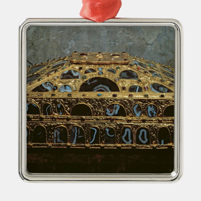 Achatschatulle Silbernes Ornament (Vorne)