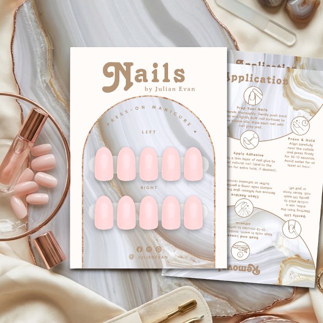 Achatstein-Marmor-Nagellack-Verpackungsdisplaykart Dankeskarte (Agate Stone Marble Nail Packaging Display Card)