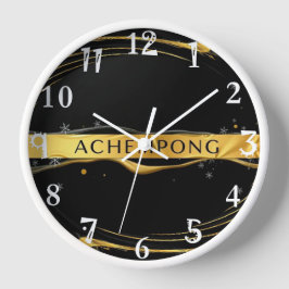 Achempong: Auric Cascade | Liquid Gold Opulence Runde Wanduhr