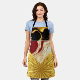 Achempong Designer Apron: Opulent Swirl Crimson Go Schürze