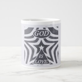 Achempong God is Liebe Star Blue & Grey - Übergröß Jumbo-Tasse